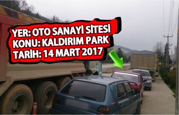 oto sanayi sitesi, kaldırım, park,