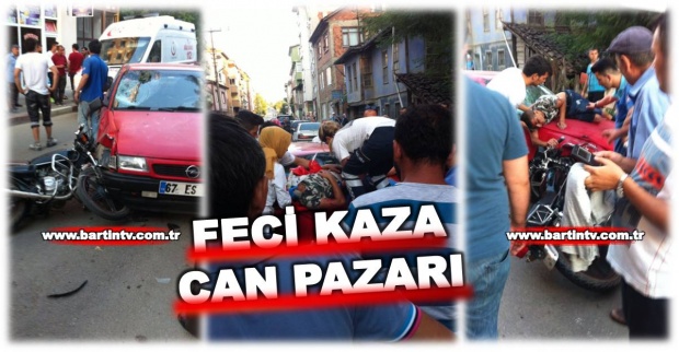 kaza, motosiklet, bartın, otomobil,