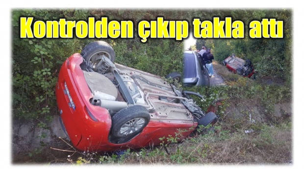 kozcağız, kaza, bartın, otomobil, takla attı