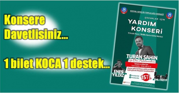 bartın, konser, destek, sosyal gençlik topluluğu, dernek, izzet gürpüz