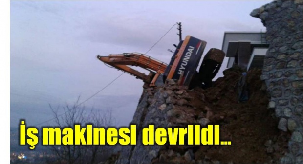 bartın, villa, inşaat, iş makinesi, taşduvar, yıkıldı, devrildi