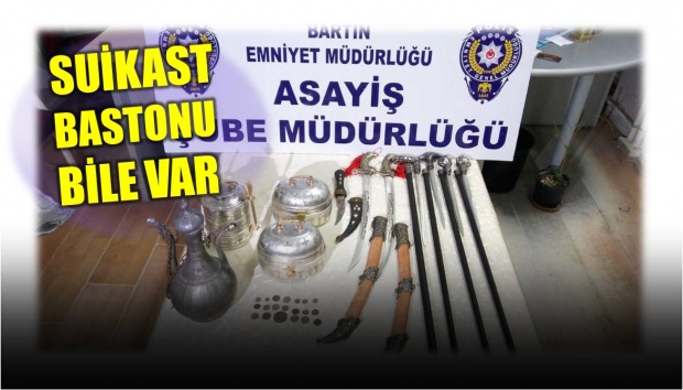 tarihi eser, bartın, tarih, tarihi eserler, bartın tarihi eser, kaçakçılık, bartın tv, bartın haber, bartın haberleri, suikast bastonu, hançer, ermeni kilisesi, ermeni sefer tas, sikke, osmanlı, selçuklu, bartın televizyonu