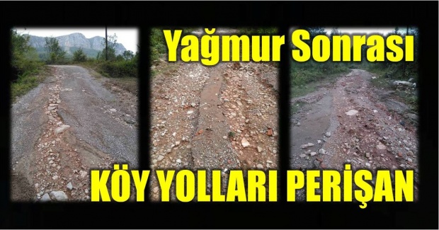 yağmur, sağanak, bartın, bartın haberleri, köy yolu, köy yolları