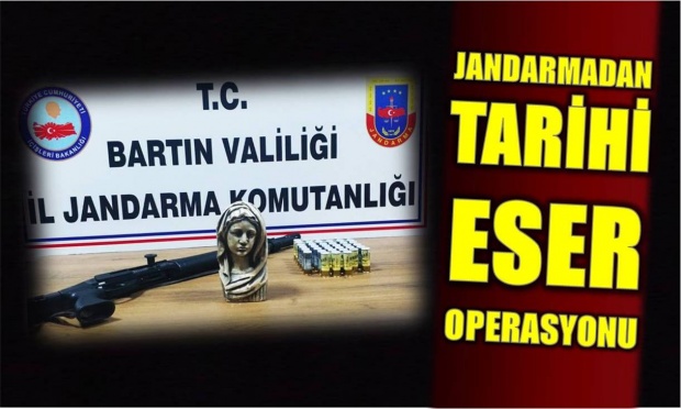 jandarma, tarihi eser, meryemana, meryem ana, heykel, figür, operasyon, tarihi eser bartın, bartın haber, haber bartın