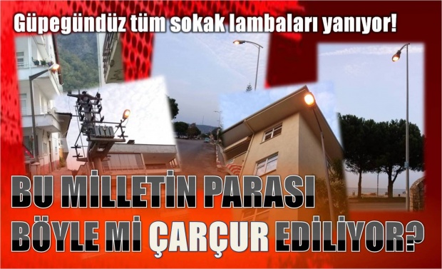 sokak lambası, gündüz yanan lamba, bartın, inkumu, enerji, ışık, aydınlatma